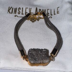 Kinsley Armelle Gold and Gray Stone Bracelet